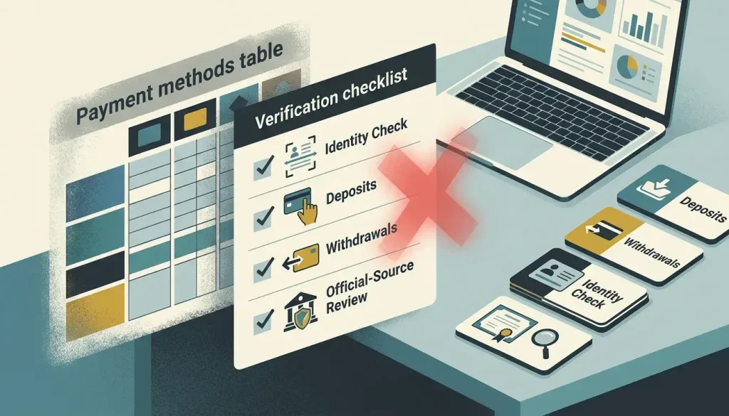 Illustration of a payment table replaced by a verification checklist